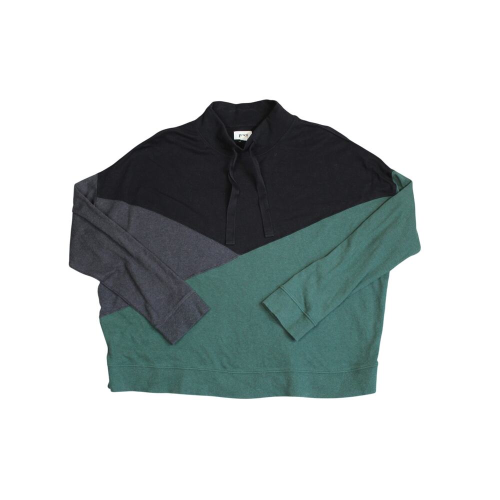 Pact Colorblock Pullover Sweatshirt in Black, Charcoal & Teal